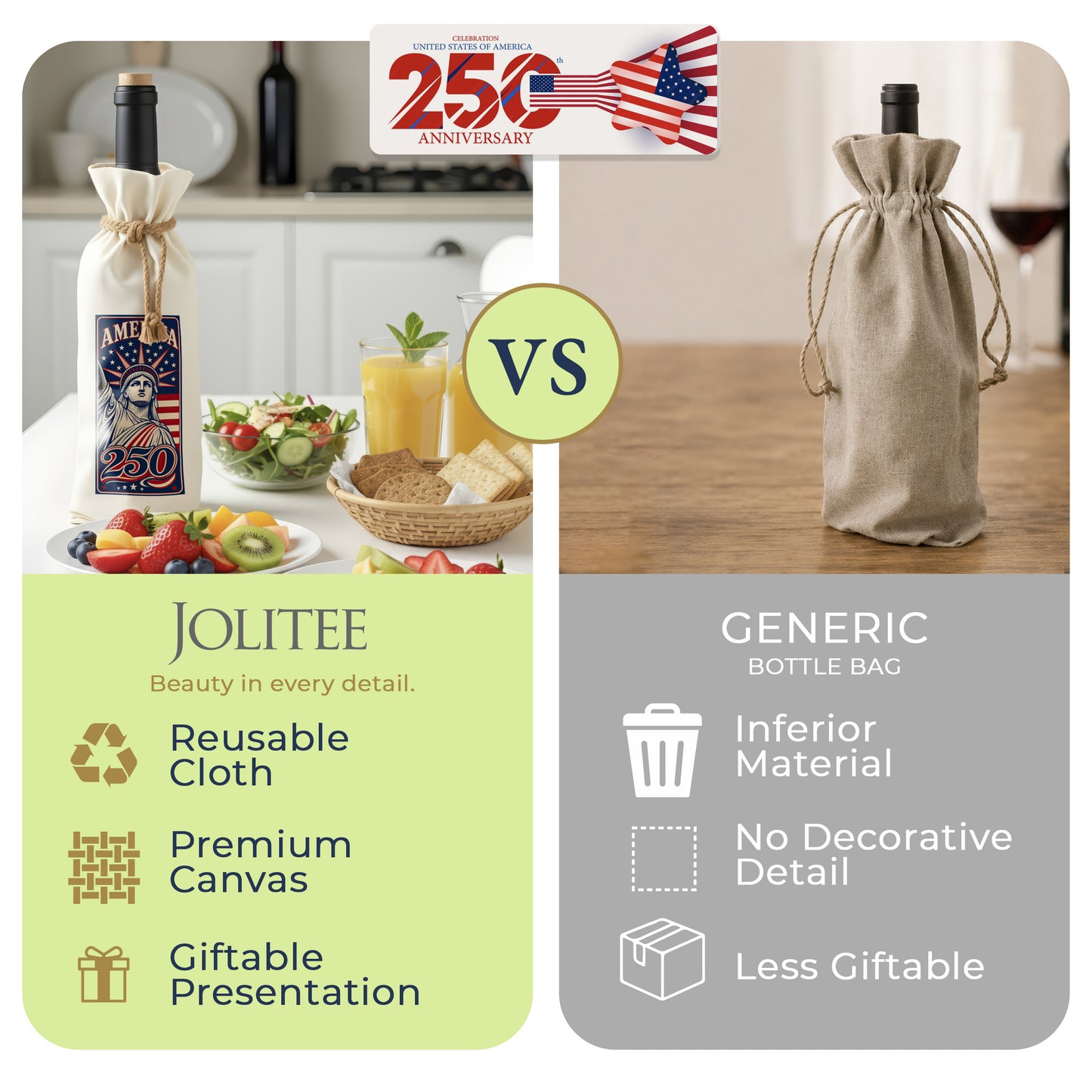 Bottle Bags - America 250 Liberty Rising
