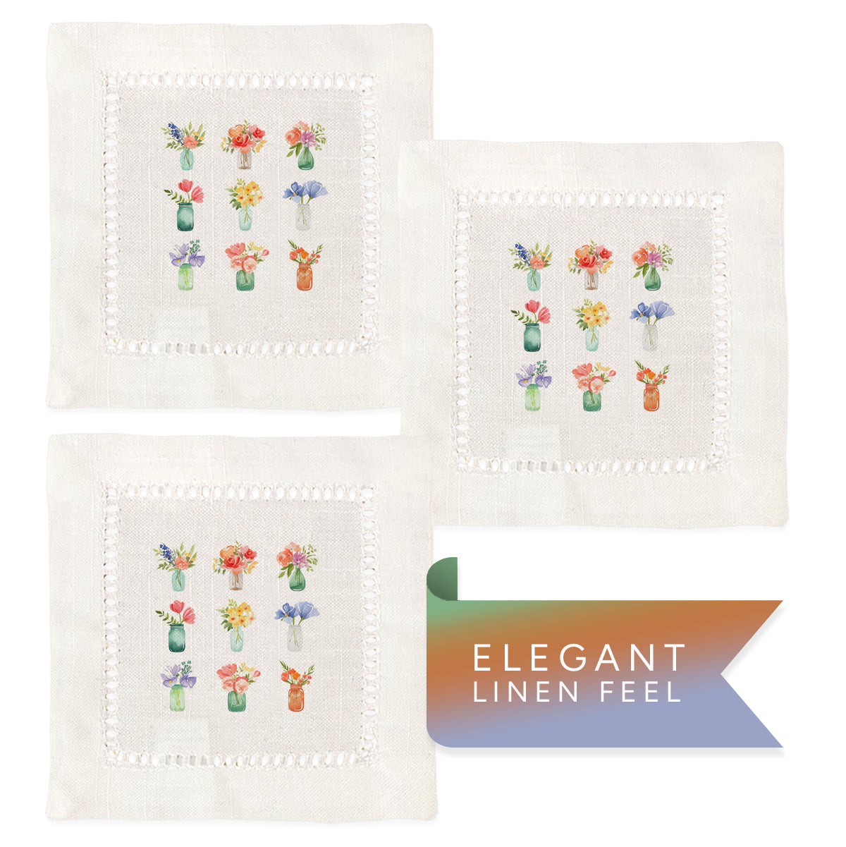 Bouquets Hemstitch Napkins