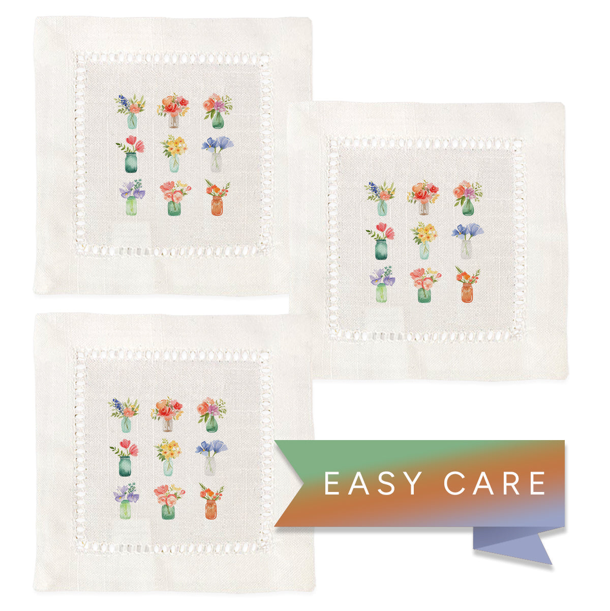 Bouquets Hemstitch Napkins