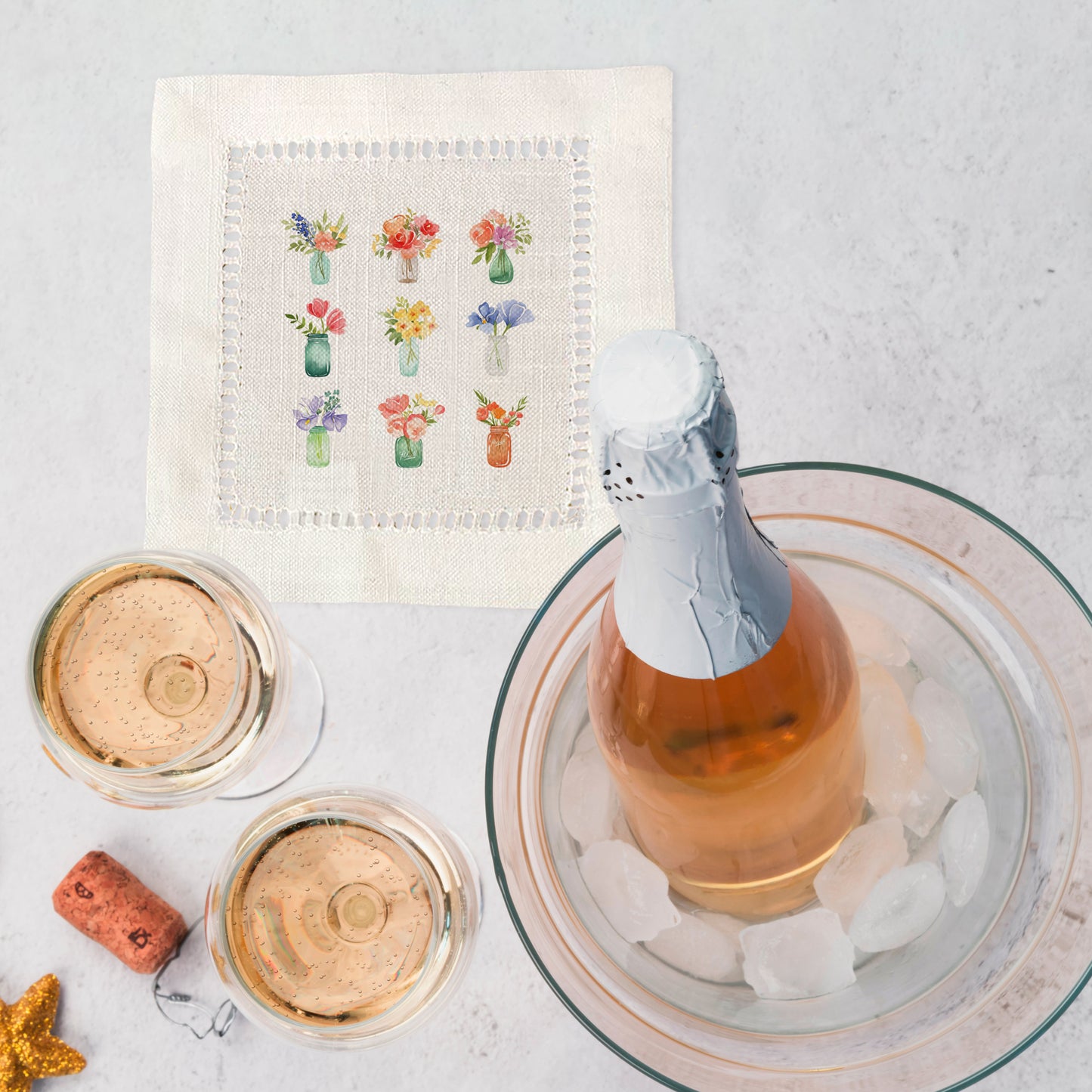Bouquets Hemstitch Napkins