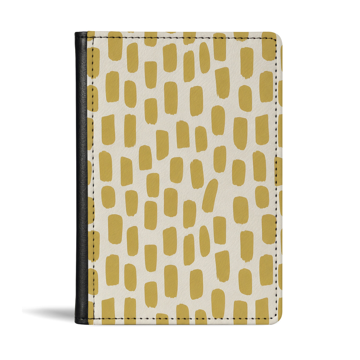 Jolitee Passport Holder, PU Vegan Leather, Brown Spots, Black Back