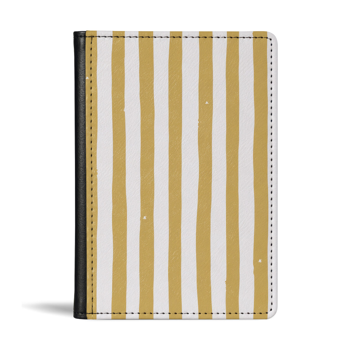 Jolitee Passport Holder, PU Vegan Leather, Brown Stripes, Black Back