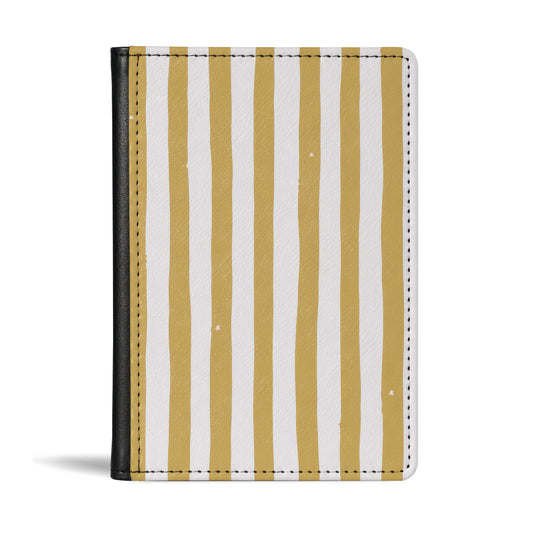 Jolitee Passport Holder, PU Vegan Leather, Brown Stripes, Black Back