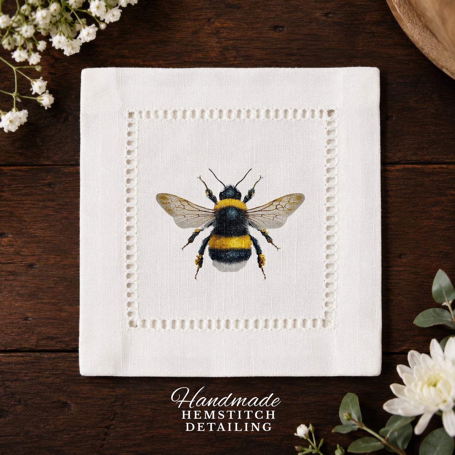 BumbleBee Hemstitch Napkins