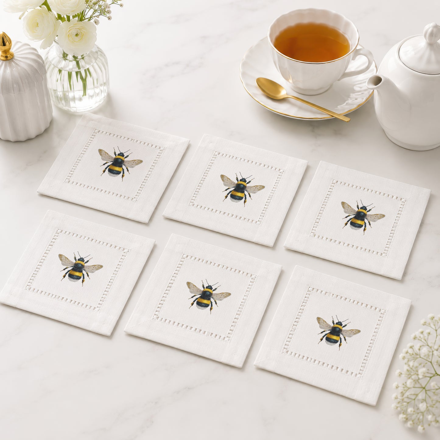 BumbleBee Hemstitch Napkins