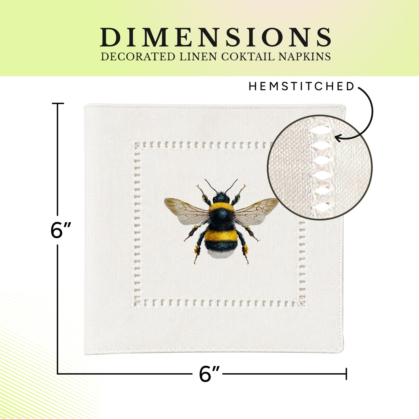 BumbleBee Hemstitch Napkins