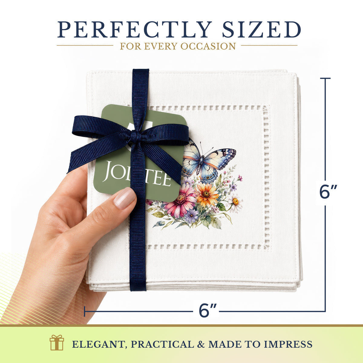 Starter Set Butterfly Flowers Hemstitch Napkins