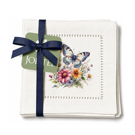 Starter Set Butterfly Flowers Hemstitch Napkins