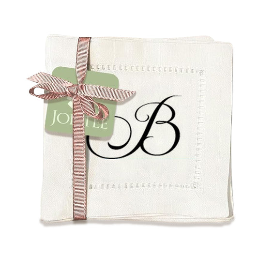 Monogram Script - B Hemstitch Napkins