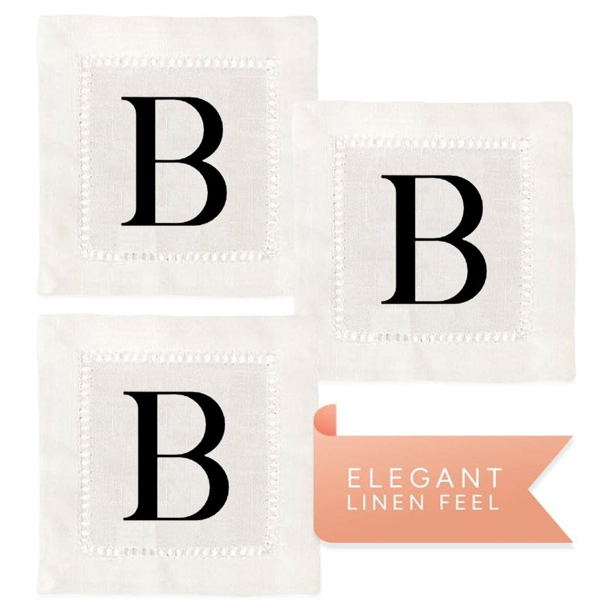 Monogram Serif - B Hemstitch Napkins