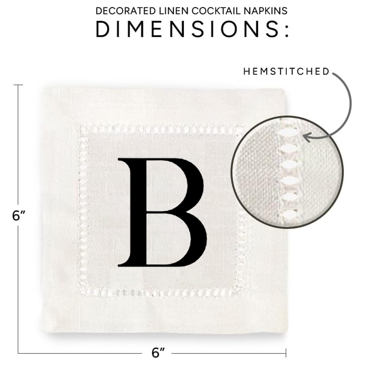 Monogram Serif - B Hemstitch Napkins