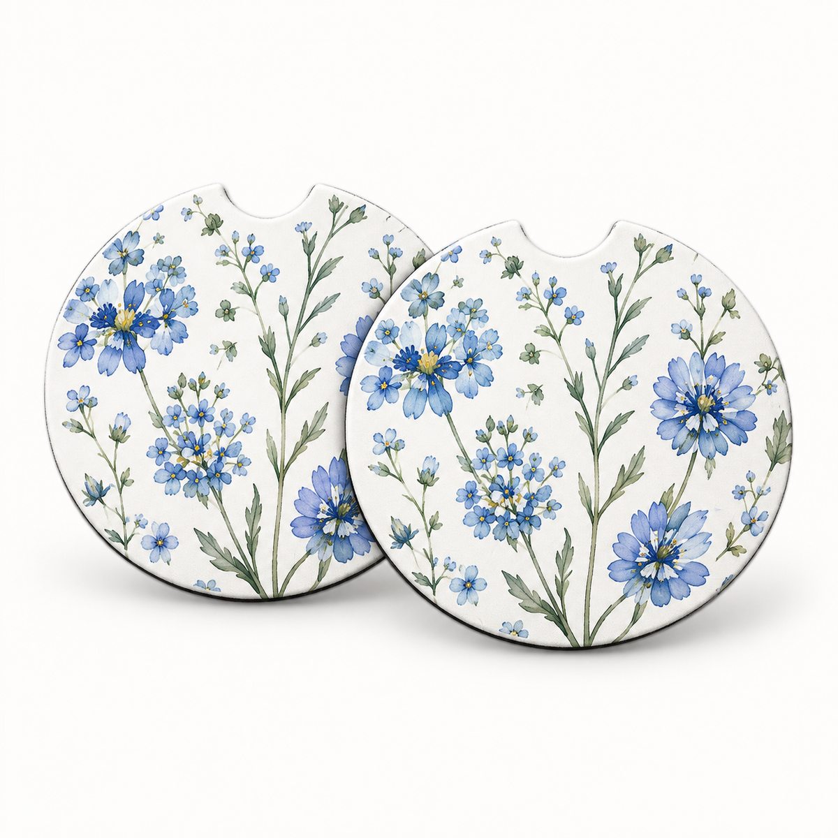 Jolitee Florals Car Coasters, Absorbent Neoprene Cup Holder