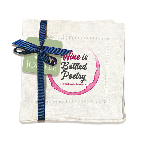 Bottled Poetry Hemstitch Napkins