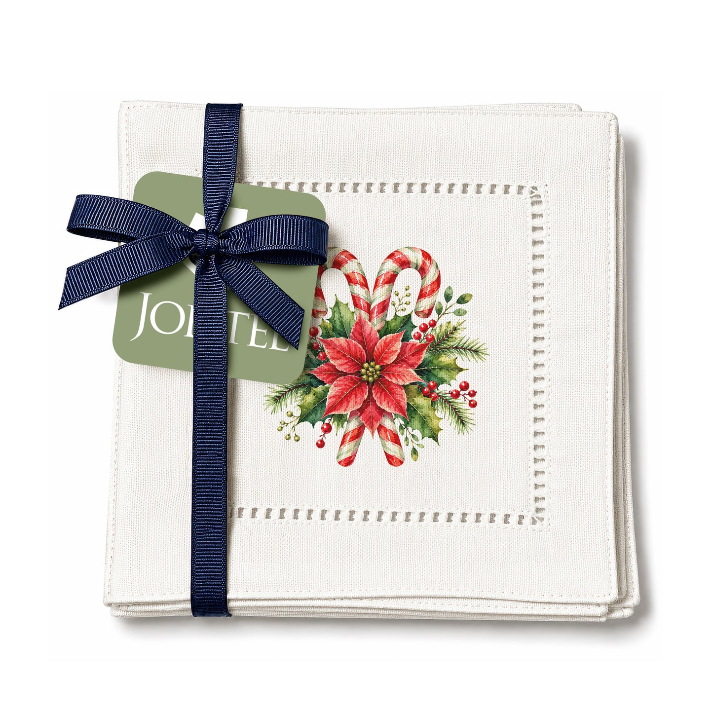 Holiday Hostess Candy Cane Hemstitch Napkins