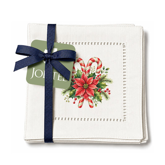 Holiday Hostess Candy Cane Hemstitch Napkins