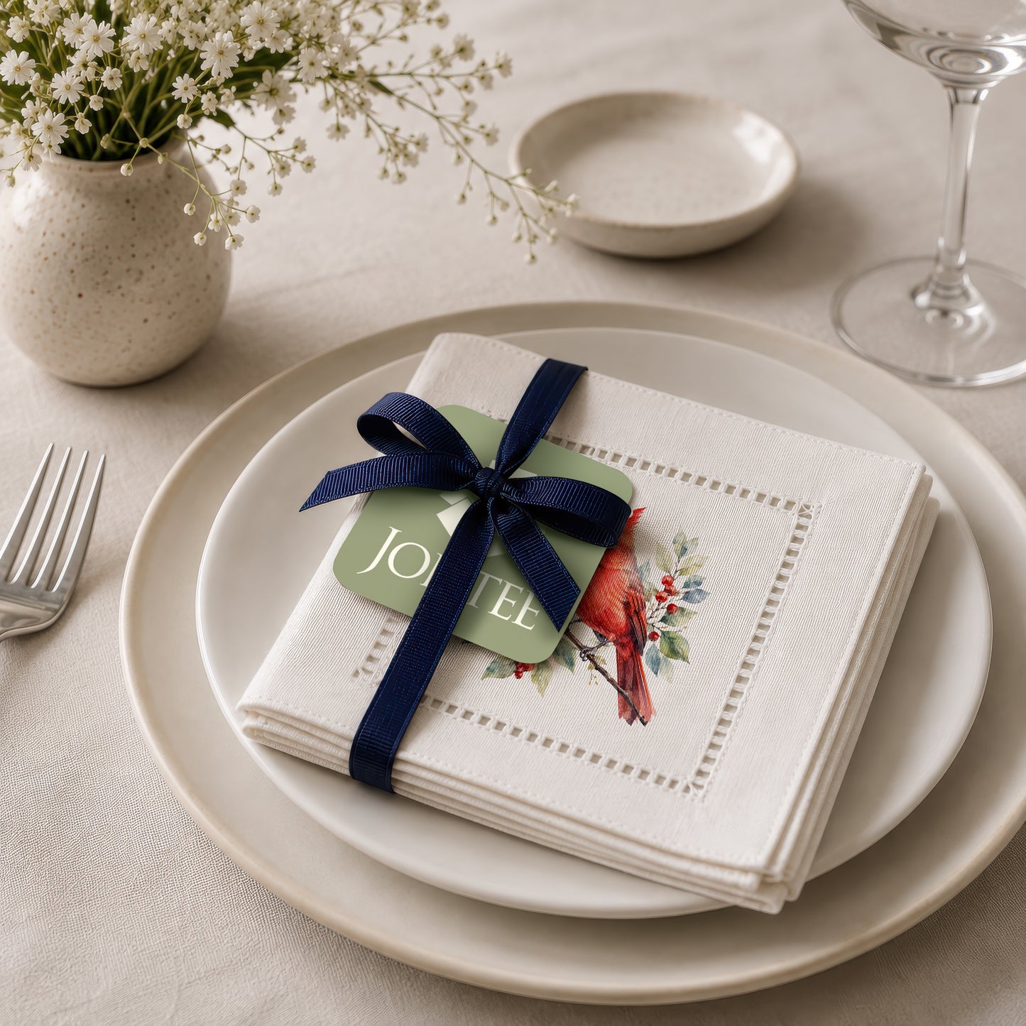 Starter Set Blue Cardinal Hemstitch Napkins