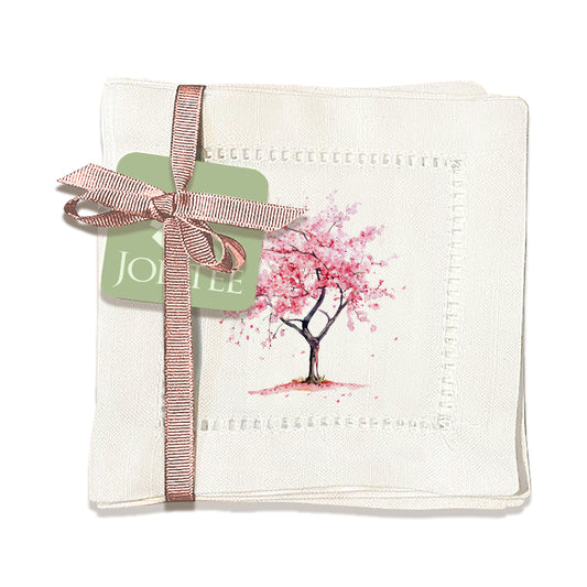 Cherry Blossoms Hemstitch Napkins