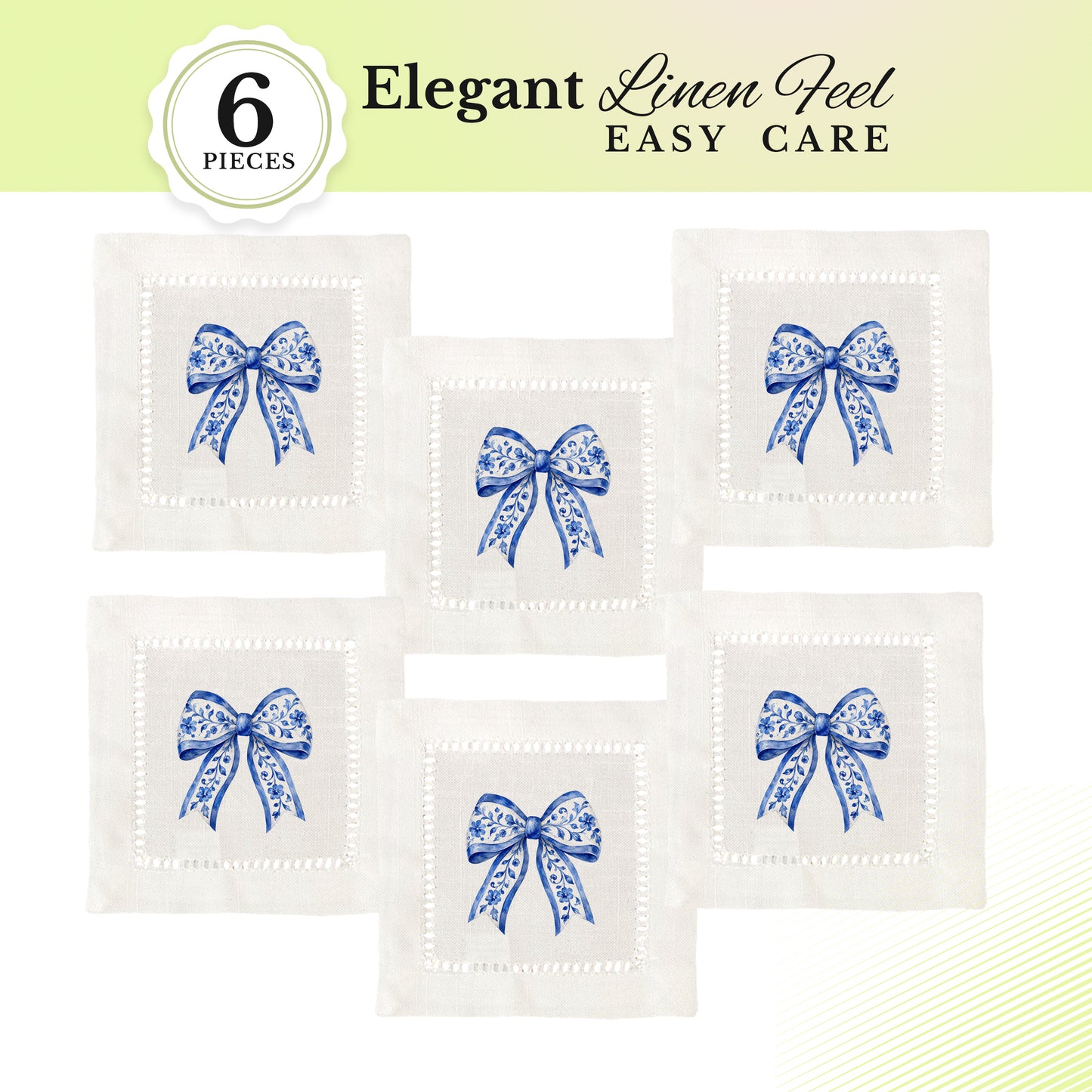 Chinoiserie Bow Hemstitch Napkins