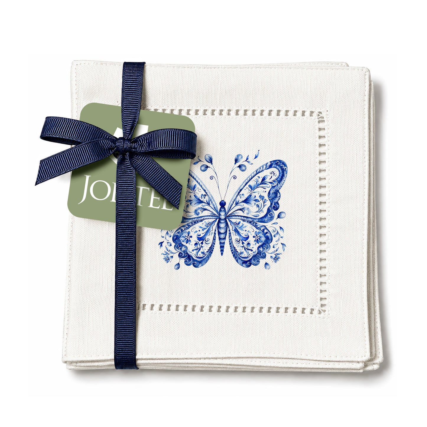 Chinoiserie Butterfly Hemstitch Napkins
