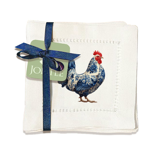 Chinoiserie Chicken Hemstitch Napkins