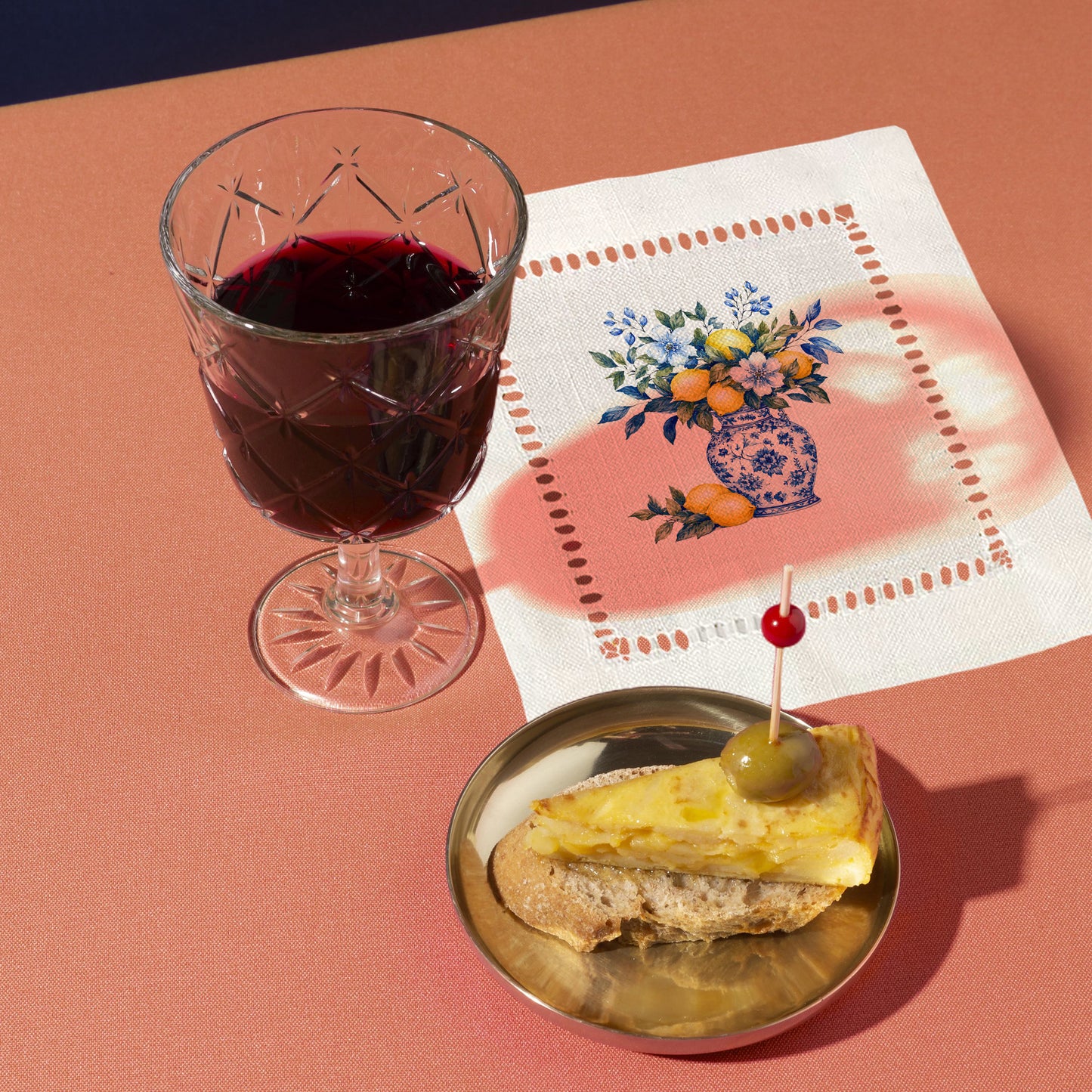 Chinoiserie Lemon Hemstitch Napkins