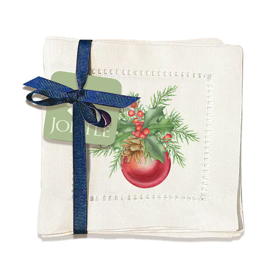 Christmas Ball Hemstitch Napkins