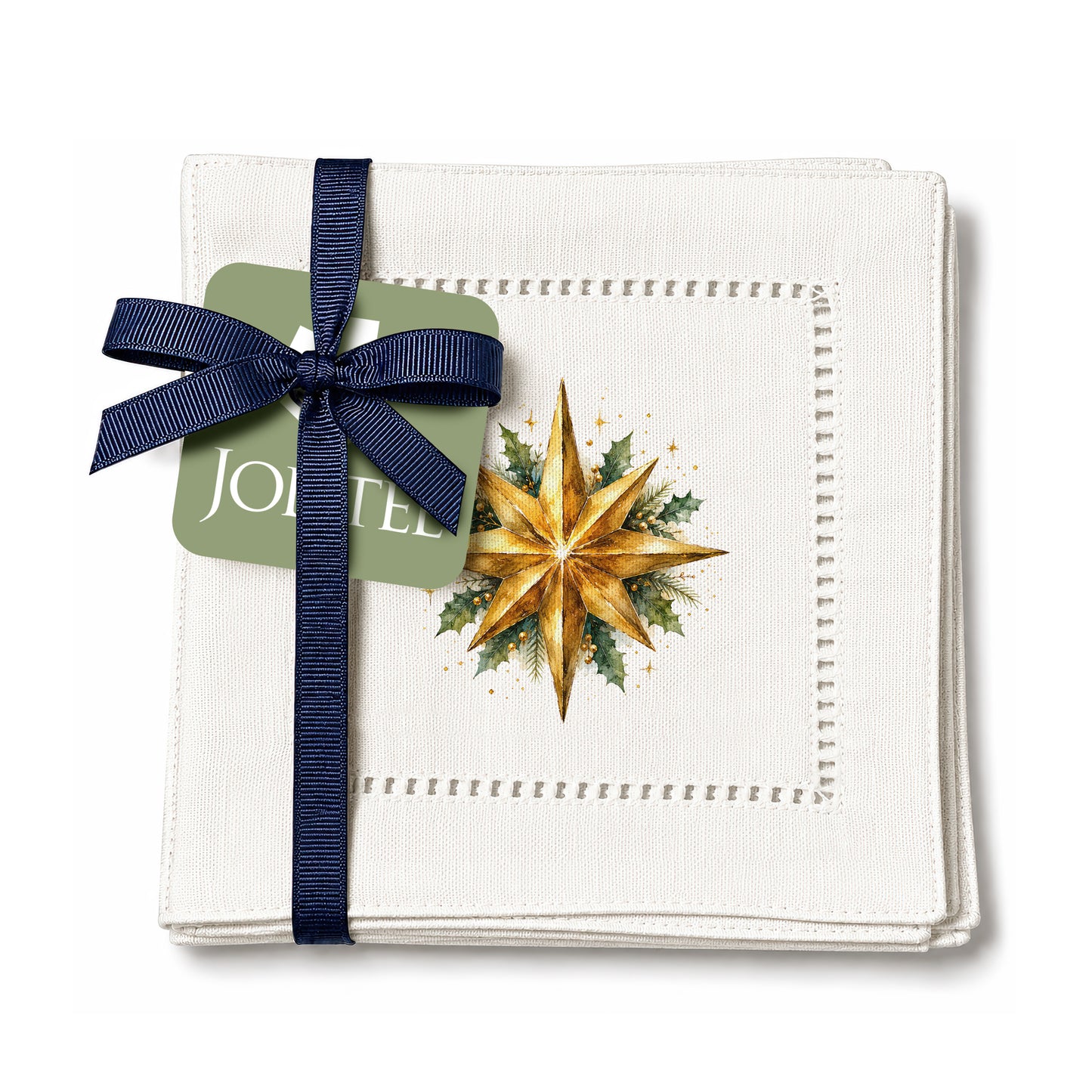 Holiday Hostess Christmas Star Hemstitch Napkins