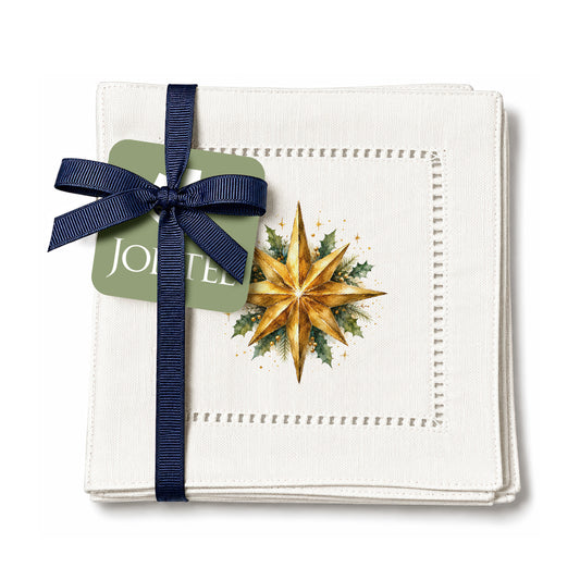 Holiday Hostess Christmas Star Hemstitch Napkins