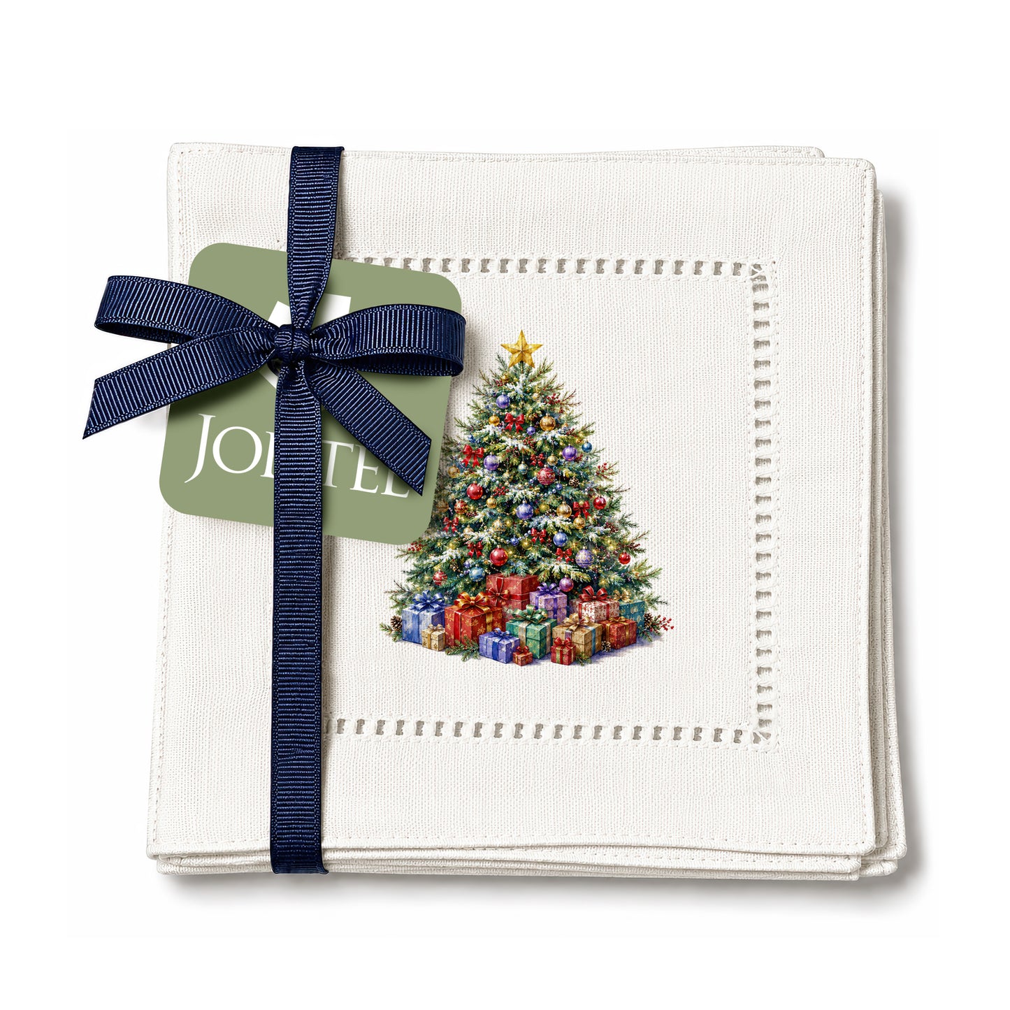 Holiday Hostess Christmas Tree Hemstitch Napkins