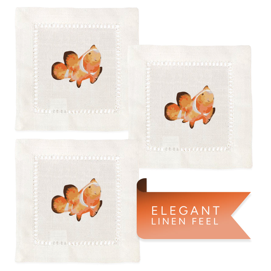 Sea Life Hemstitch Napkins
