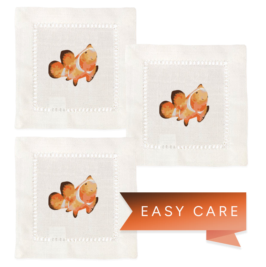 Sea Life Hemstitch Napkins