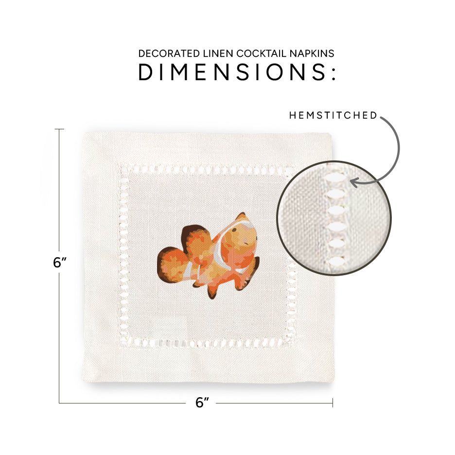 Sea Life Hemstitch Napkins
