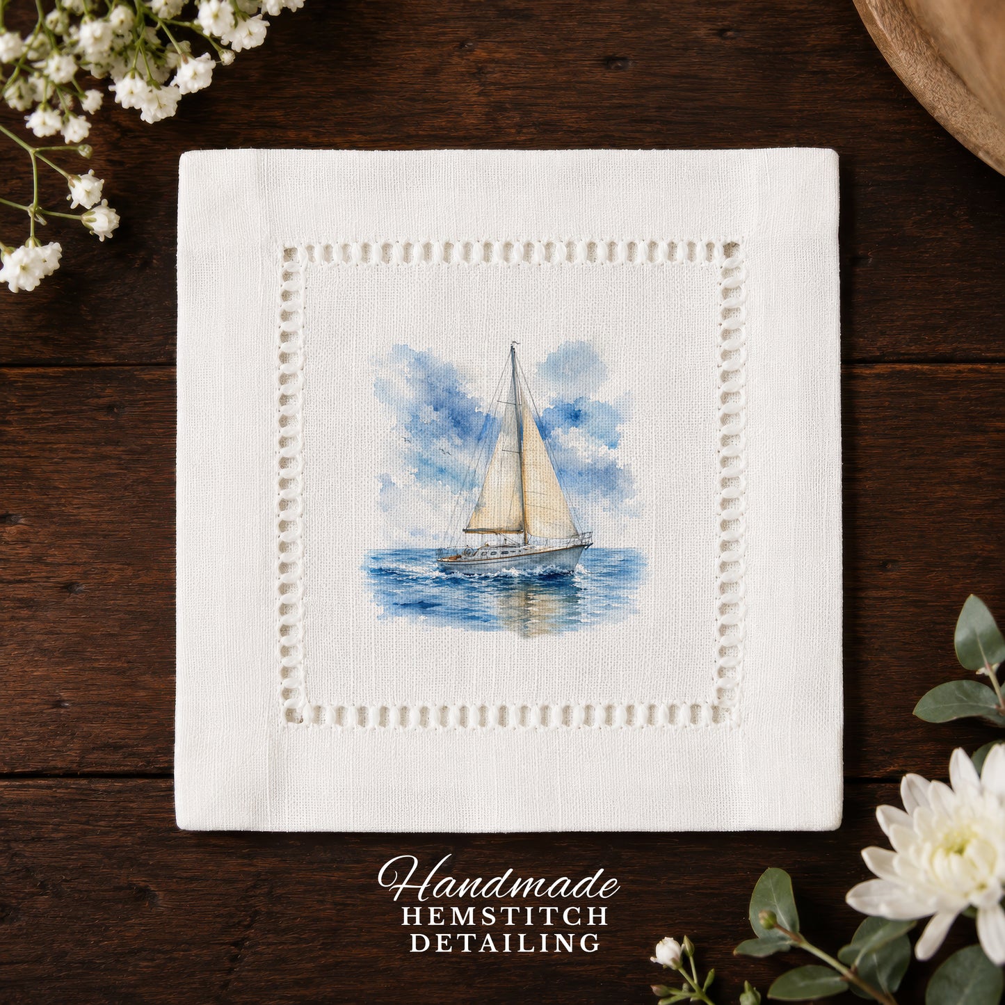 Sailboat Hemstitch Napkins