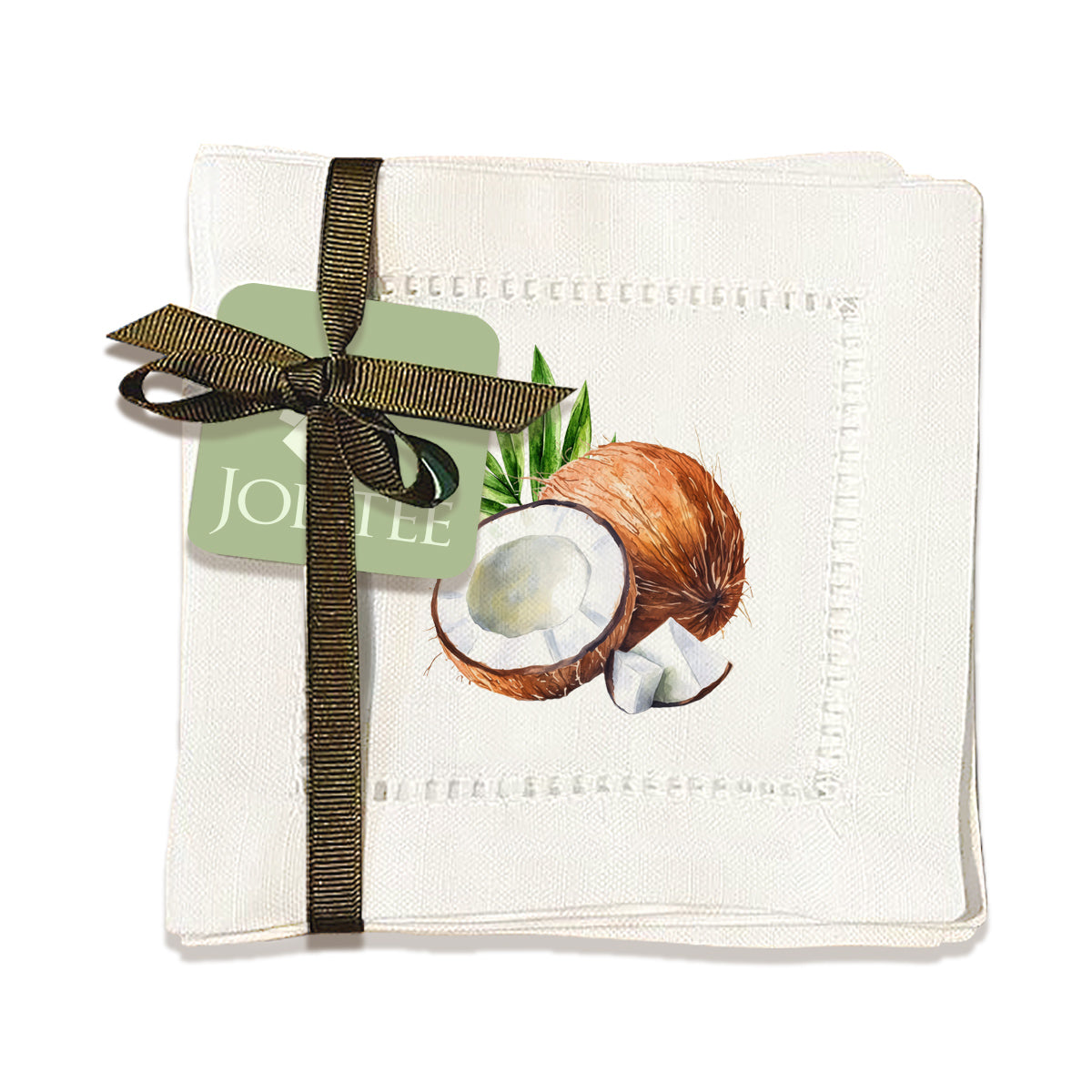 Coconut Fruit Hemstitch Napkins