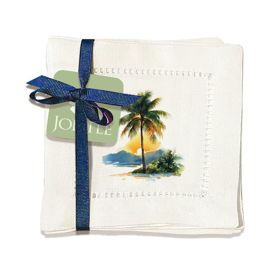 Coconut Tree Hemstitch Napkins