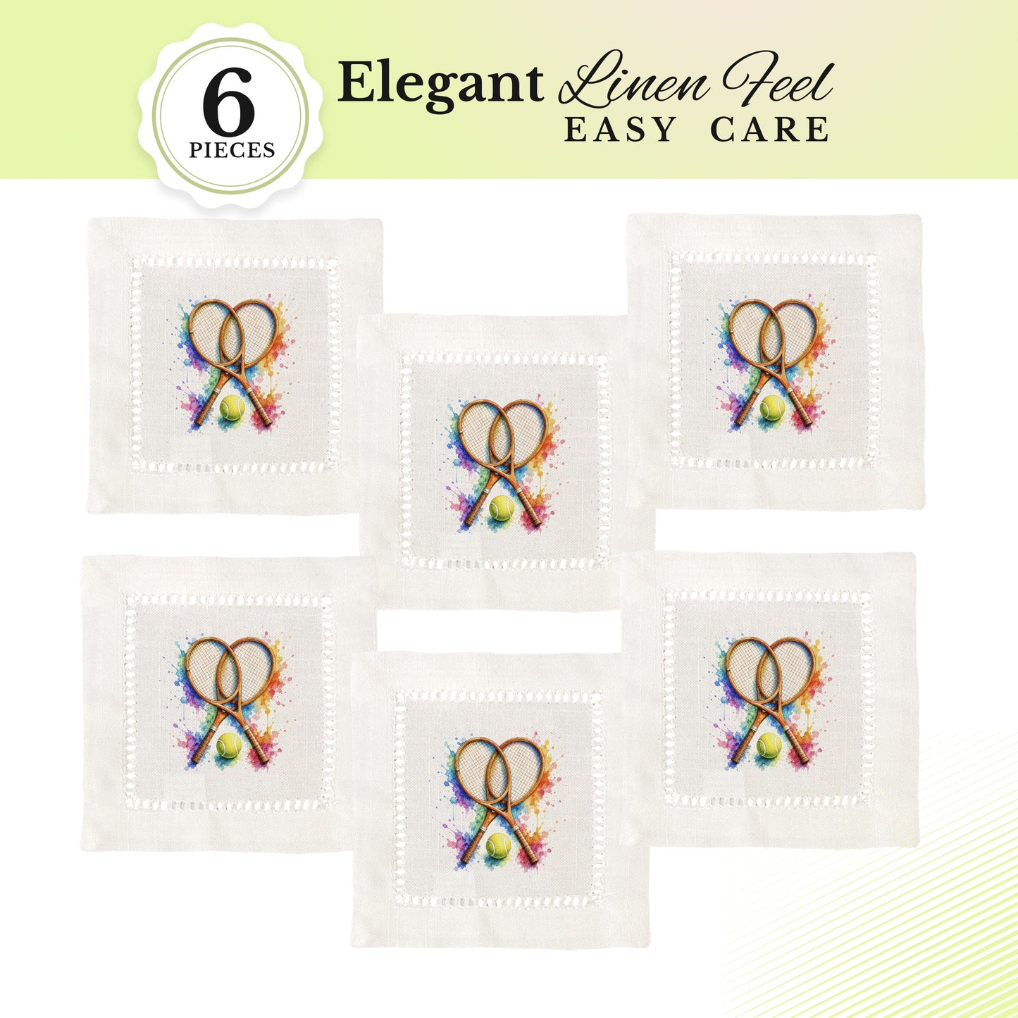 Colorful Tennis Hemstitch Napkins