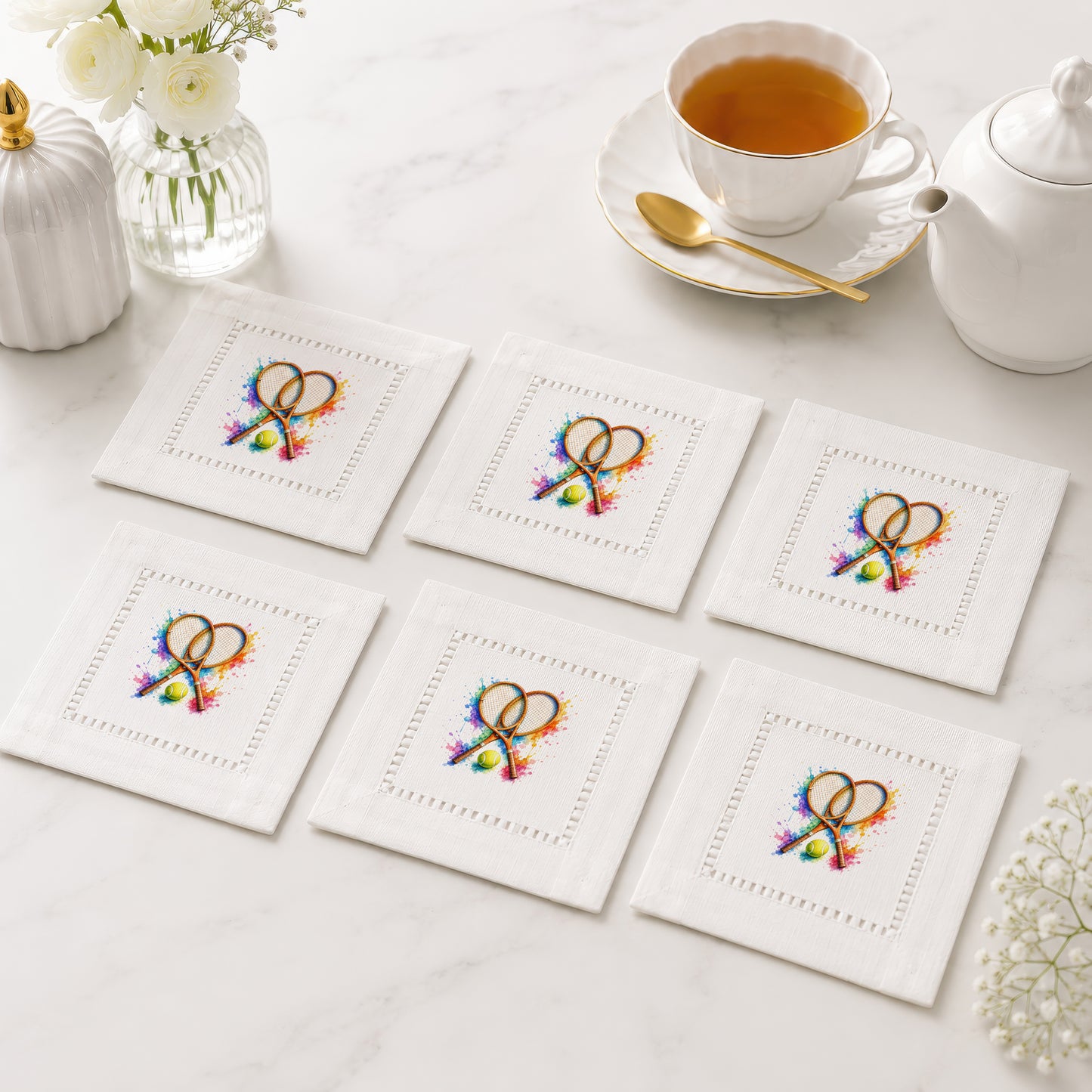 Colorful Tennis Hemstitch Napkins