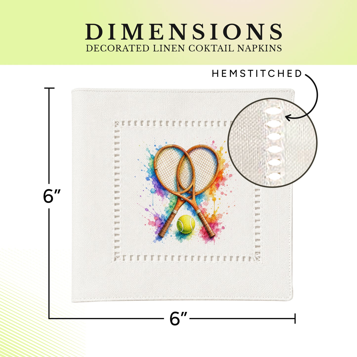 Colorful Tennis Hemstitch Napkins