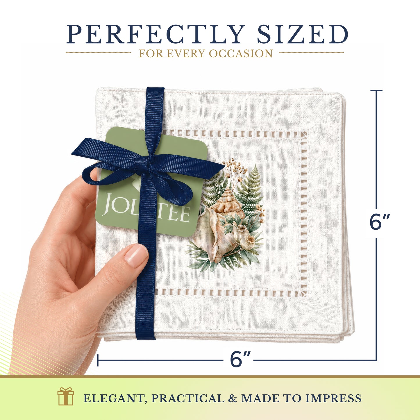 Conch Fern Hemstitch Napkins