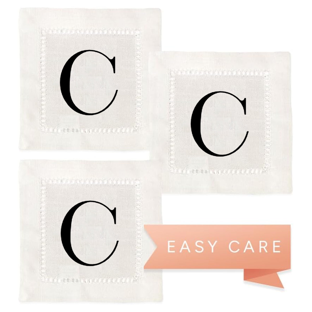 Monogram Serif - C Hemstitch Napkins