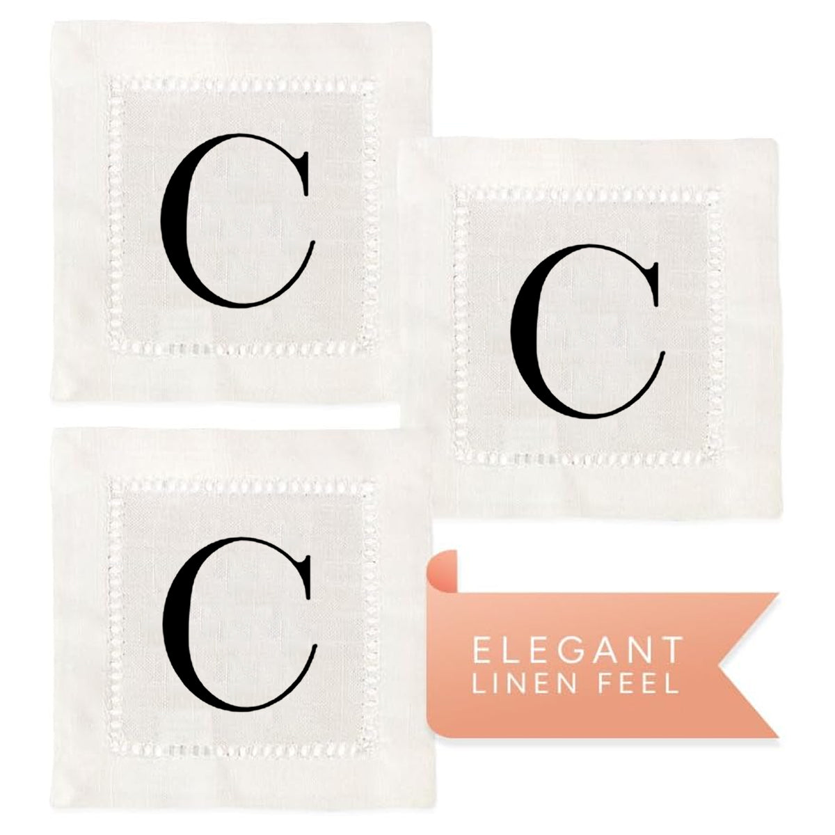 Monogram Serif - C Hemstitch Napkins