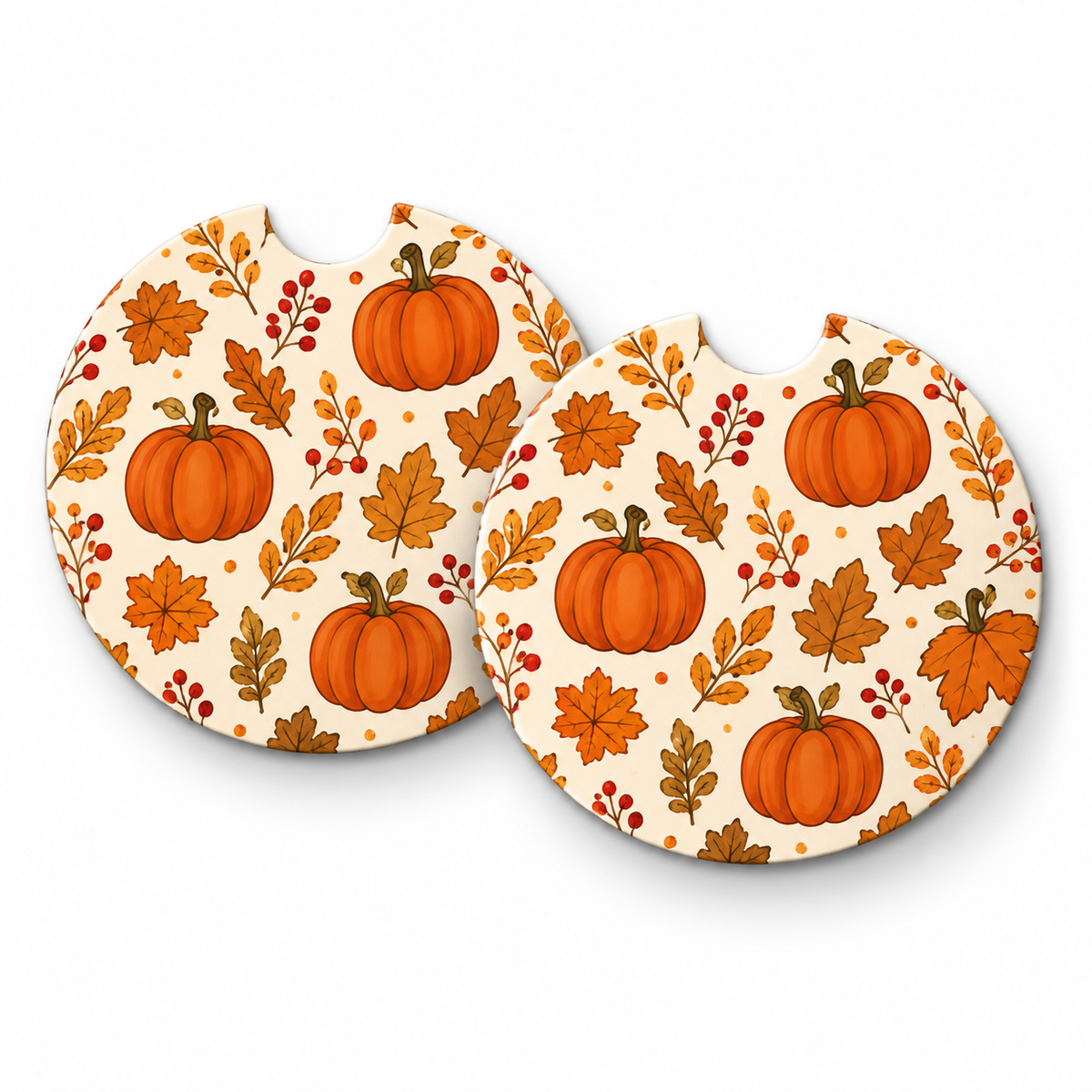 Jolitee Thanksgiving Car Coasters, Absorbent Neoprene Cup Holder