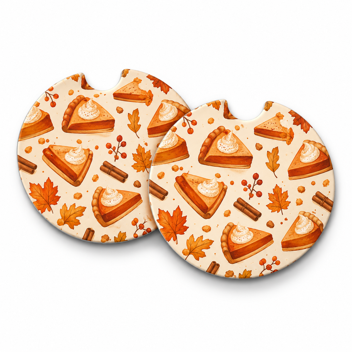 Jolitee Thanksgiving Car Coasters, Absorbent Neoprene Cup Holder