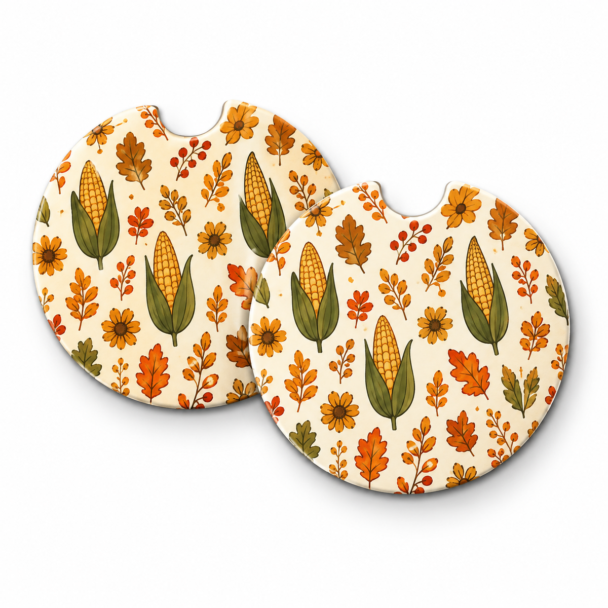 Jolitee Thanksgiving Car Coasters, Absorbent Neoprene Cup Holder