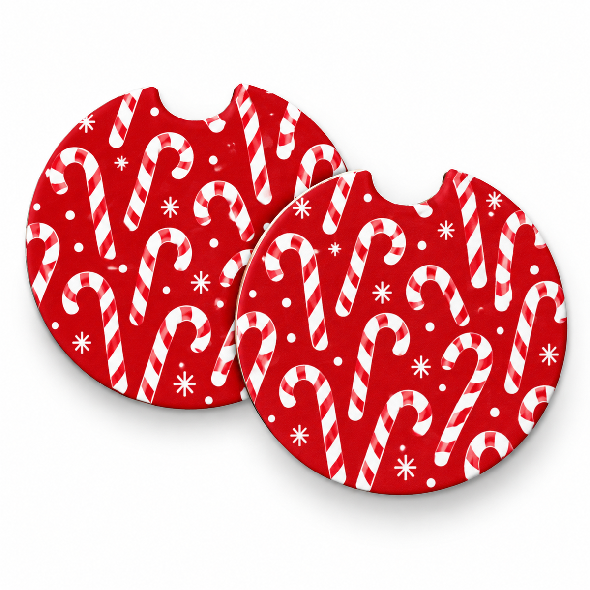 Jolitee Christmas Car Coasters, Absorbent Neoprene Cup Holder
