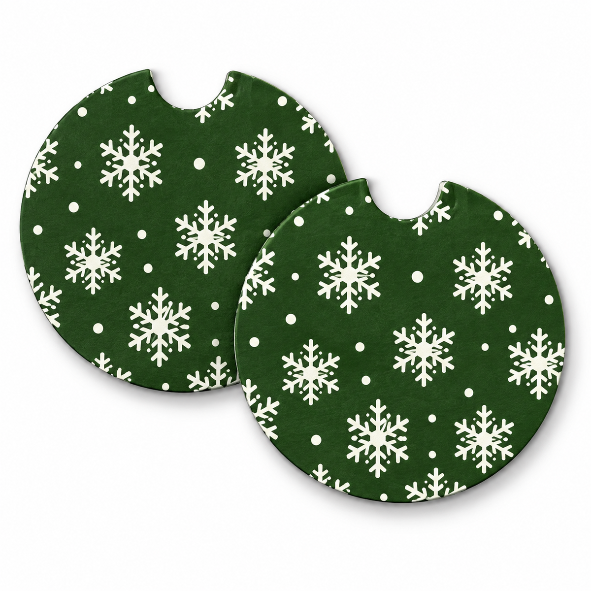 Jolitee Christmas Car Coasters, Absorbent Neoprene Cup Holder
