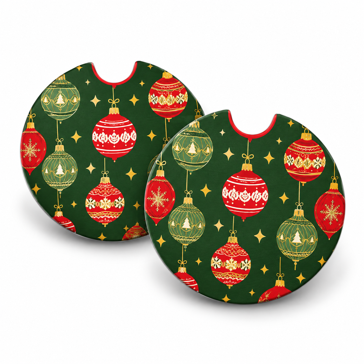 Jolitee Christmas Car Coasters, Absorbent Neoprene Cup Holder