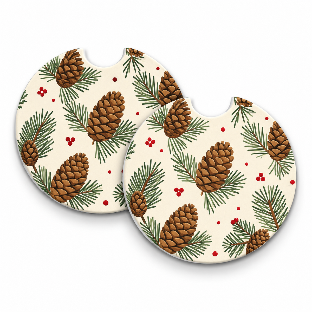 Jolitee Christmas Car Coasters, Absorbent Neoprene Cup Holder