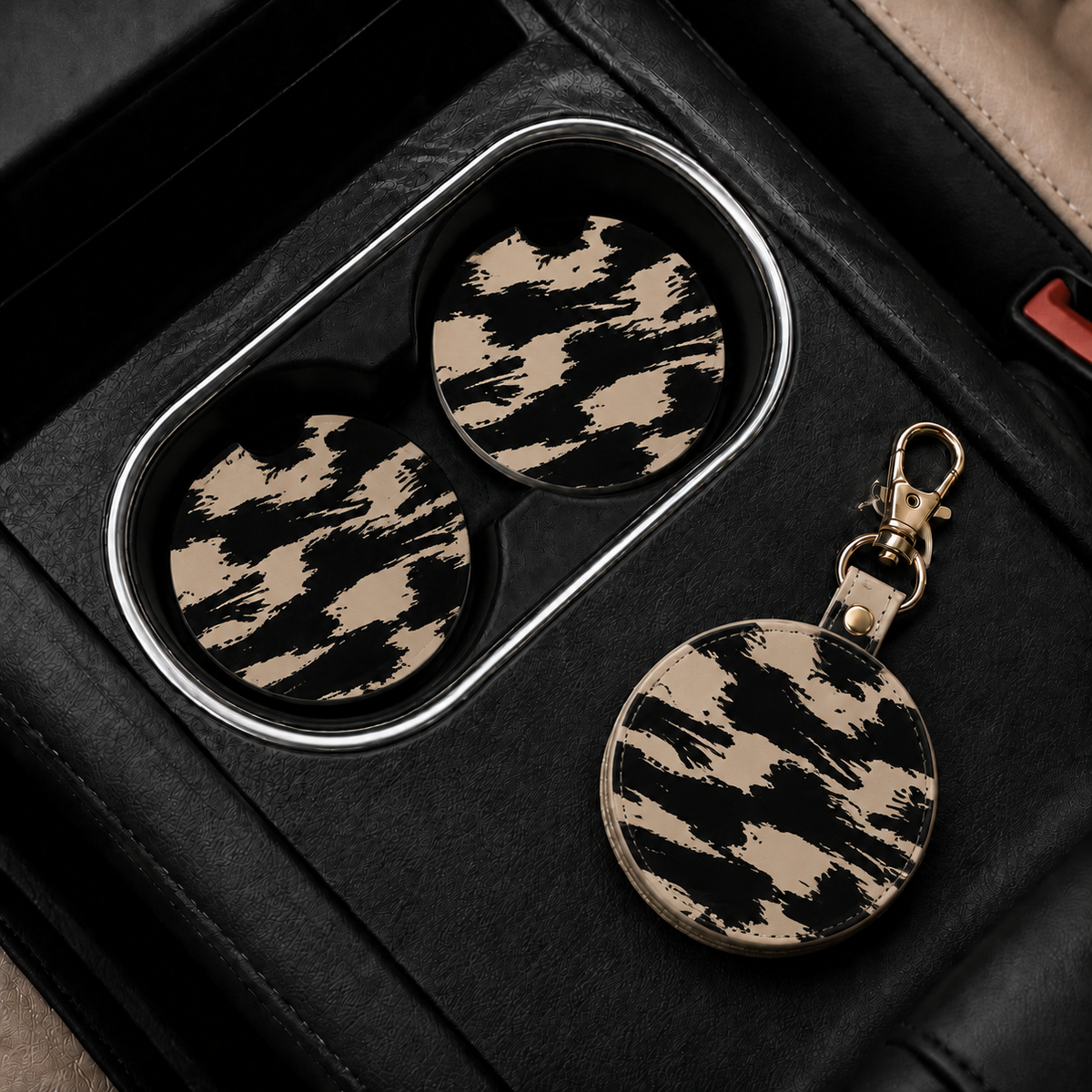 Jolitee Edgy Car Coasters, Absorbent Neoprene Cup Holder