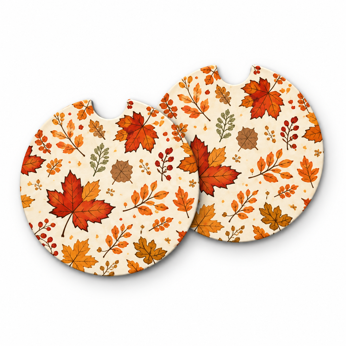 Jolitee Fall Car Coasters, Absorbent Neoprene Cup Holder